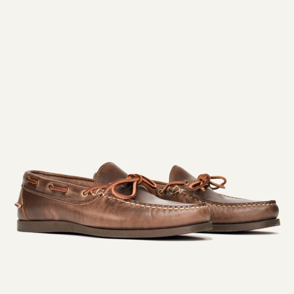 Men's Brown Leather Moccasin Slip-On Driving Loafers